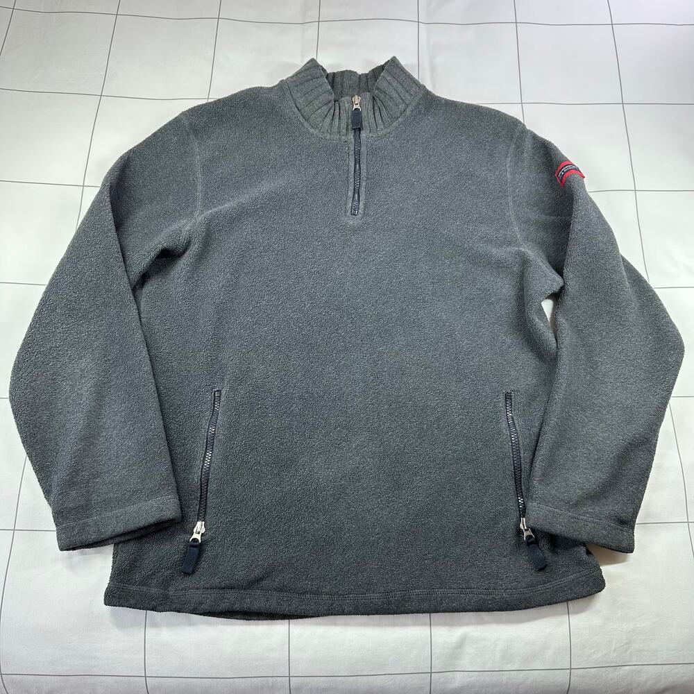 Abercrombie & Fitch Vintage Fleece 1/4 Zip Pullover Mens Large Gray 90s Y2K Wool